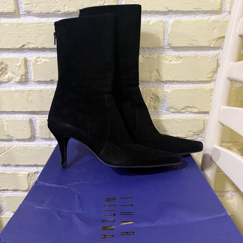 Stuart Weitzman Black Heeled Boots